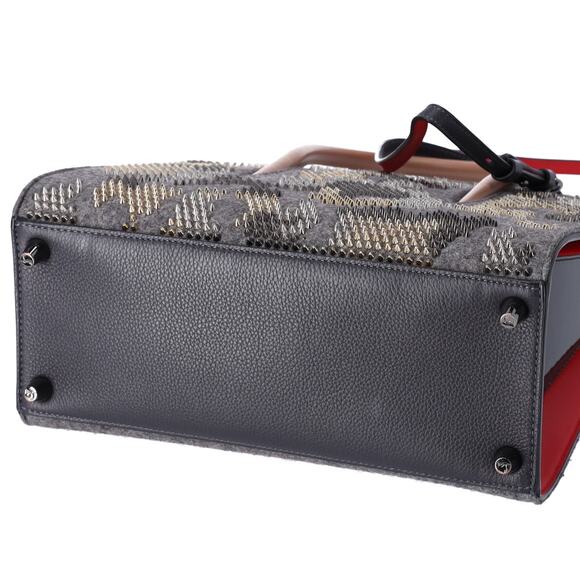 Christian Louboutin Paloma Medium Handbag Wool Gray Leather - Picture 7 of 8